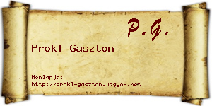 Prokl Gaszton névjegykártya